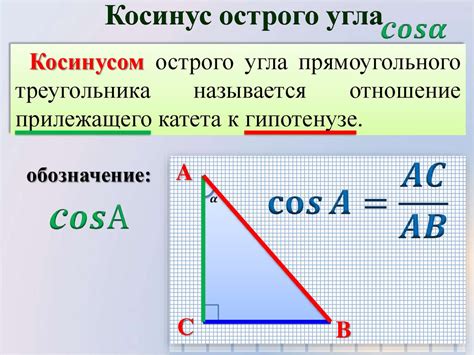 Связь между сторонами прямоугольного треугольника и его углами