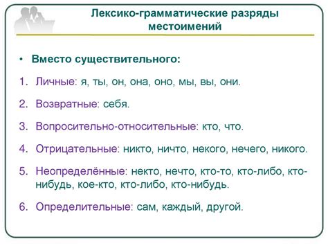 Семантика и грамматические особенности личных местоимений