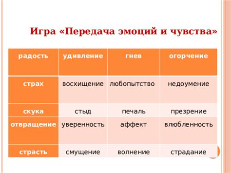 Сила эмоций: волнение, страсть, радость