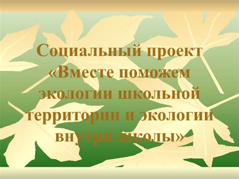 Содействие экологии и уюту школьной территории