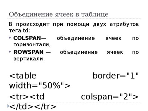 Соединение при помощи тега <table>