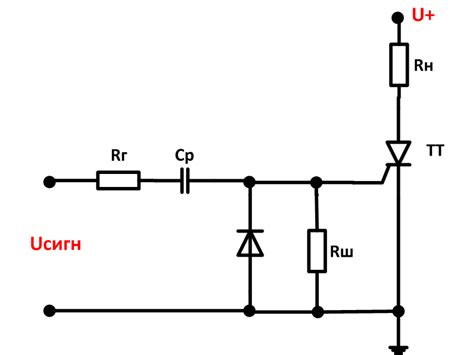 Соединение тиристора с остальными элементами схемы