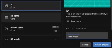 Создание нового проекта в Unity 3D