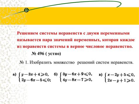 Создание переменных и неравенств