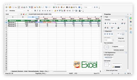 Создание таблицы Excel Open Office