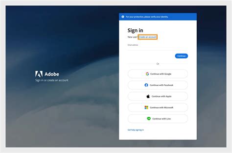 Создание учетной записи Adobe