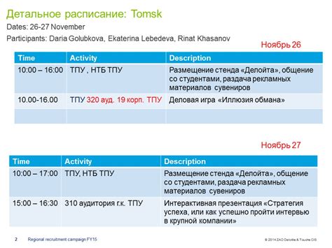 Составьте детальное расписание