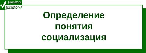 Социализация: определение и значение