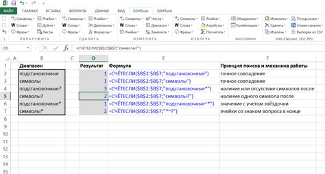 Специальные символы в формулах Excel