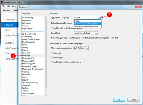 Способы изменить язык в Adobe Reader