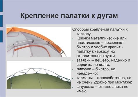 Способы крепления материала к каркасу палатки