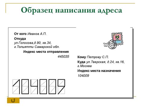 Способы написания адреса