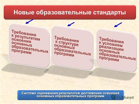 Стандарты освоения образовательных программ