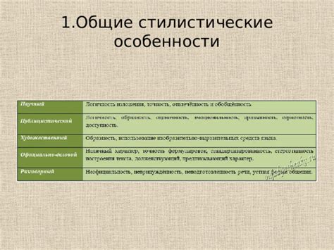 Стилистические особенности текста