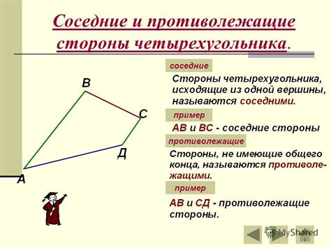 Стороны и углы четырехугольника abcd