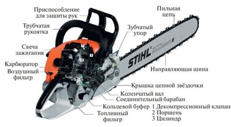 Структура бензопилы: анализируйте основные компоненты.