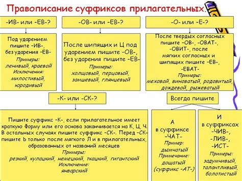 Суффиксы прилагательных