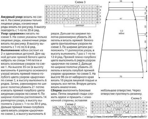 Схема вязания юбки в гофре для девочки 5 лет