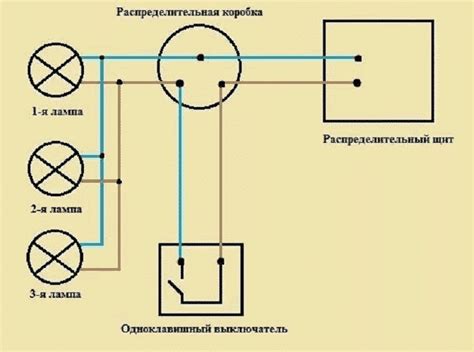 Схема подключения светильников на два выключателя