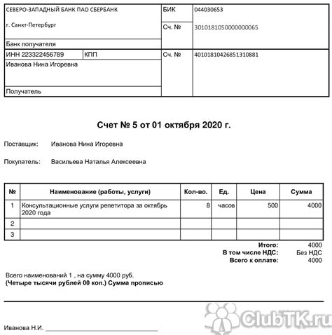 Счет на оплату в Excel: подготовка и расчеты