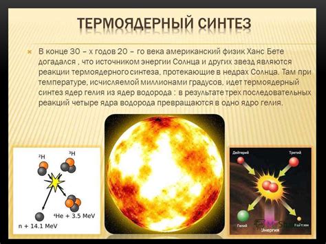 Термоядерный синтез и процессы внутри солнца