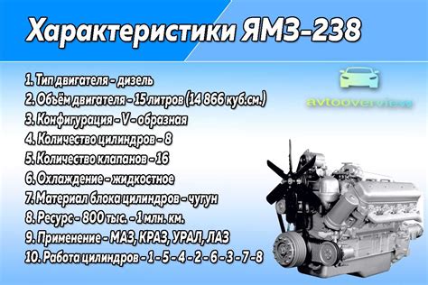 Технические характеристики ЯМЗ-236