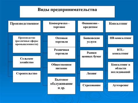 Типы предпринимательства и лицензии