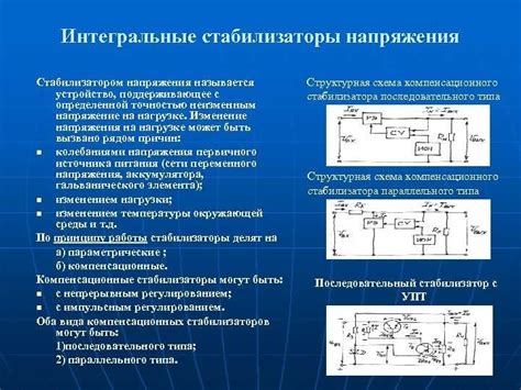 Типы схем стабилизаторов напряжения