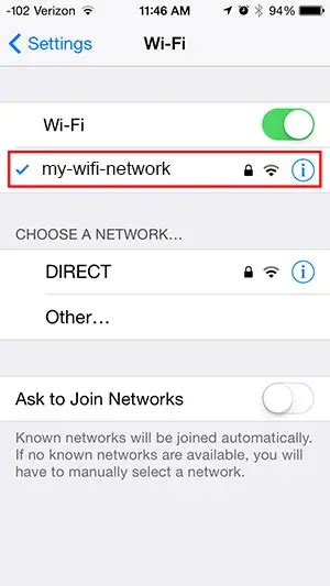 Убедитесь, что ваш iPhone подключен к Wi-Fi