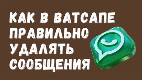 Удаление сообщений в WhatsApp: причины и необходимость