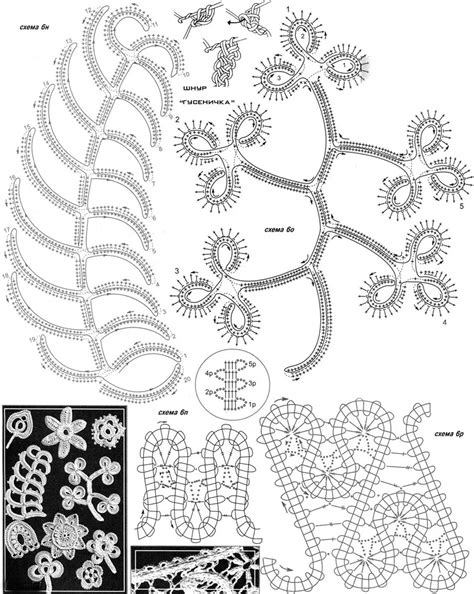Уроки и схемы по связыванию ирландского кружева крючком