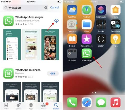 Установите приложение WhatsApp на iPhone