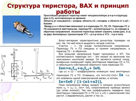 Установка необходимых ограничений для работы тиристора