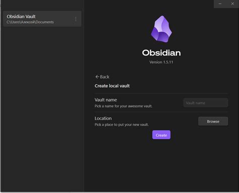 Установка программы Obsidian