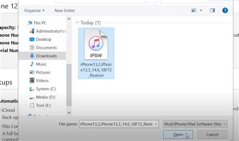 Установка старой версии iOS с помощью iTunes