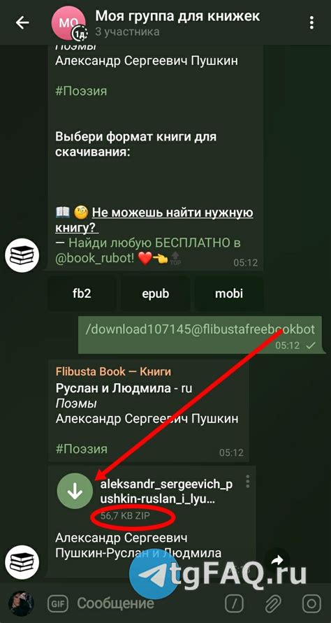 Установка чата Флибуста в Telegram