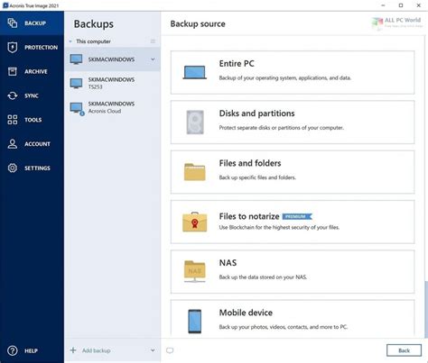 Установка Acronis True Image 2021