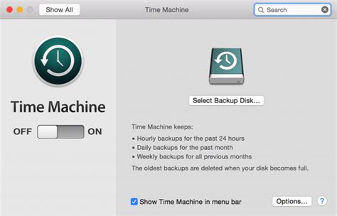 Установка Time Machine на MacBook