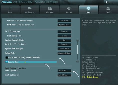 Установка UEFI BIOS на Asus для загрузки с флешки