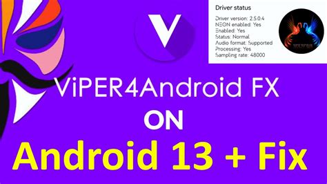 Установка Viper FX на Android 13