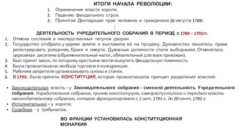 Устранение феодального строя и принятие Закона о правах человека и гражданина