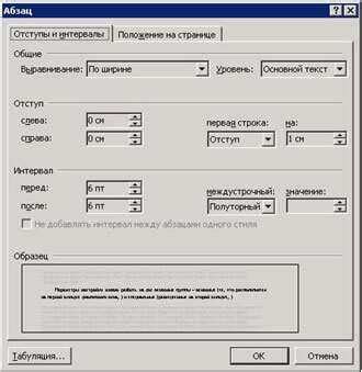 Форматирование абзацев и отступов