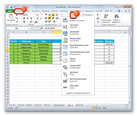 Форматирование данных в Excel