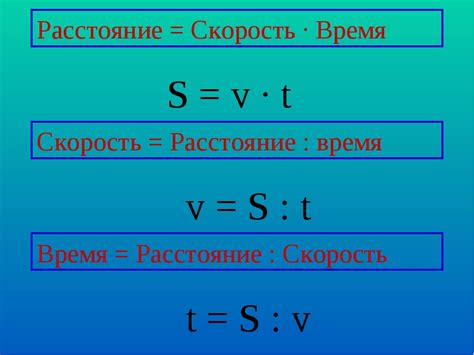 Формула вычисления скорости