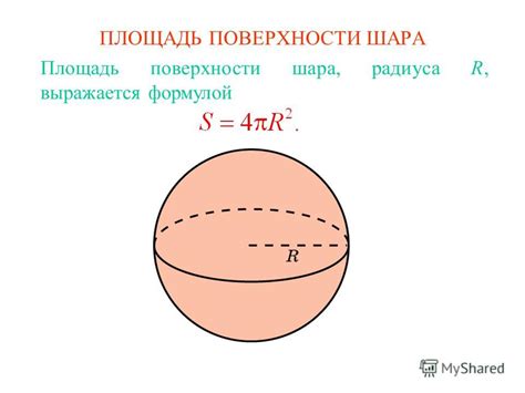 Формула для вычисления площади поверхности шара