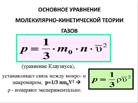 Формула для расчета давления идеального газа