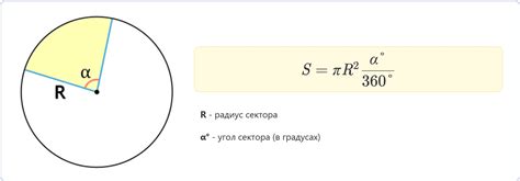 Формула расчета площади кругового сектора по длине дуги