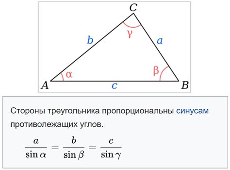 Формула синуса для нахождения синуса угла