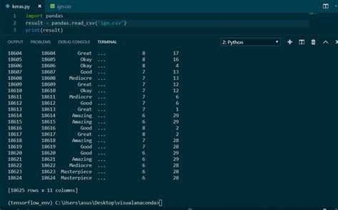 Чтение файла в Python с использованием библиотеки Pandas