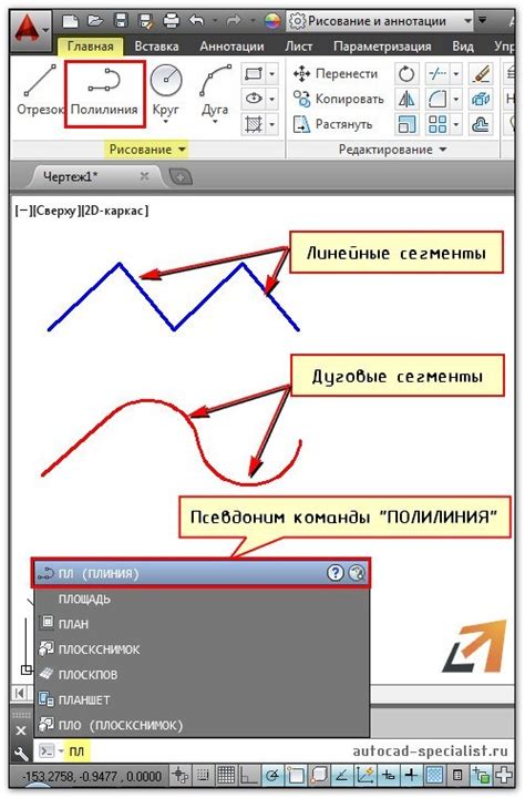 Что такое полилиния и отрезок в Автокаде?